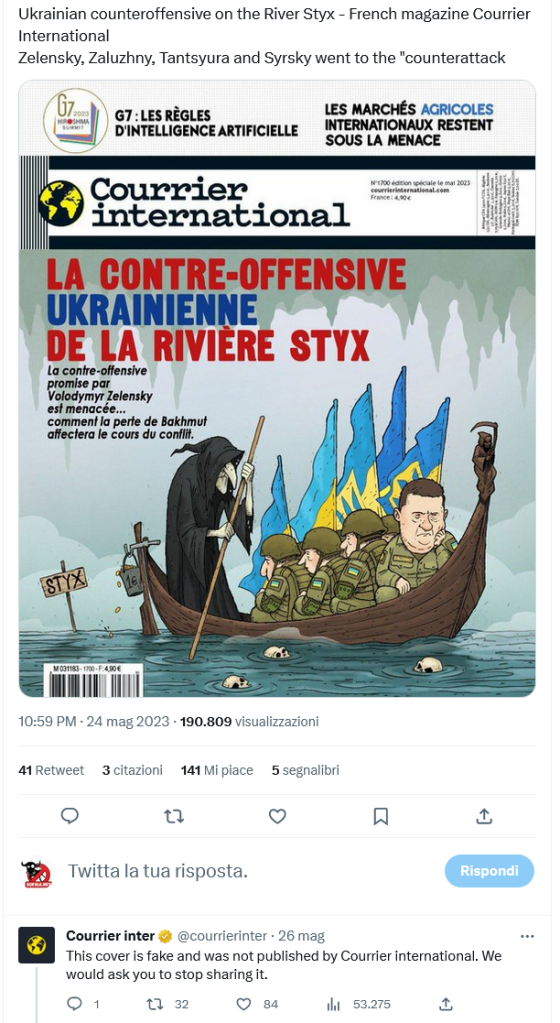 La copertina di Courrier International contro Zelensky è un falso filorusso