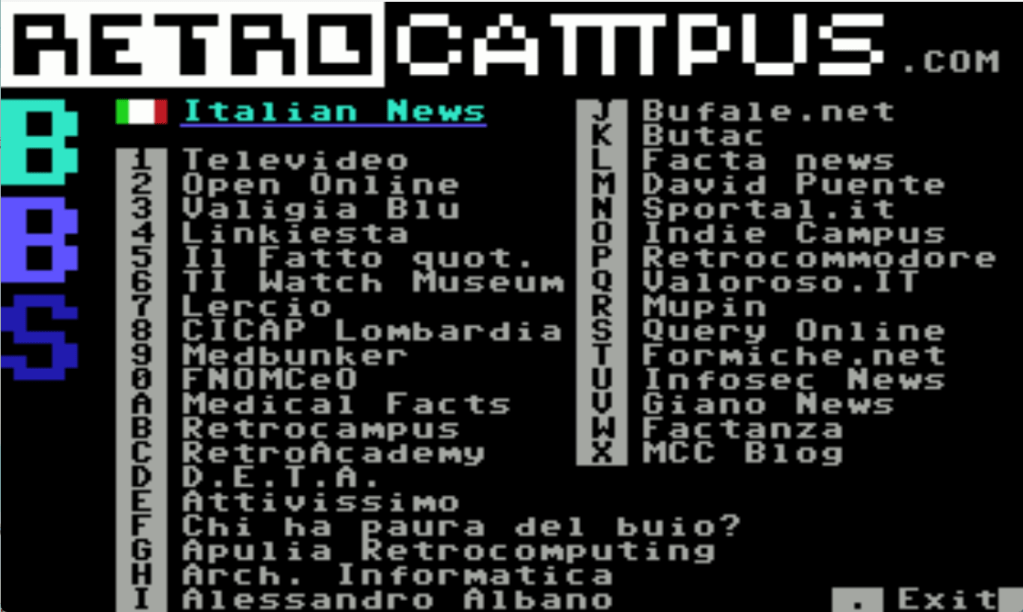 Elenco dei siti in Italiano accessibili da Retrocampus.com. Come vedete, ci siamo anche noi e buona parte del circuito IDMO
