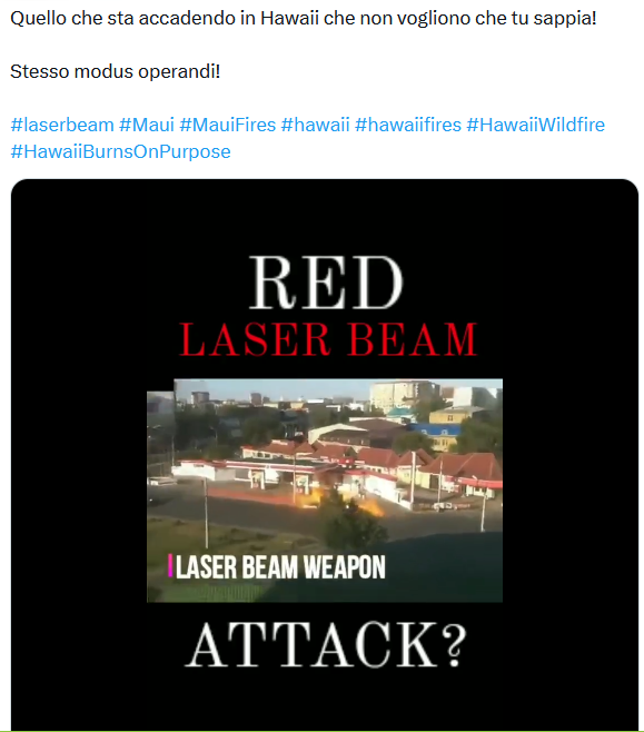 L'assurdo fotomontaggio dell'"arma laser alle Hawaii"