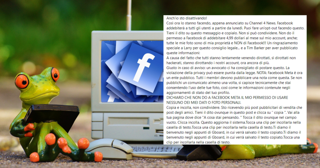 "Anche io sto disattivando Facebook a 4,99 dollari, lo dice Channel News": l'eterna bufala