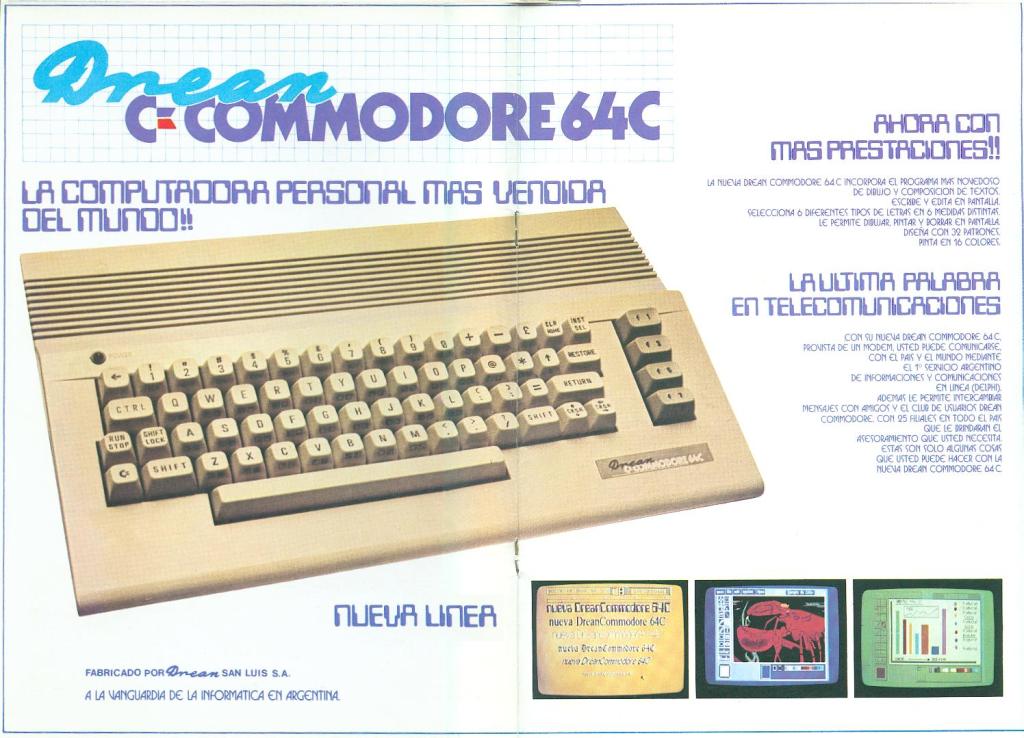 Pubblicità del "Drean Commodore 64C": non proprio un Commodore 64C, causa del dissidio Drean/Commodore