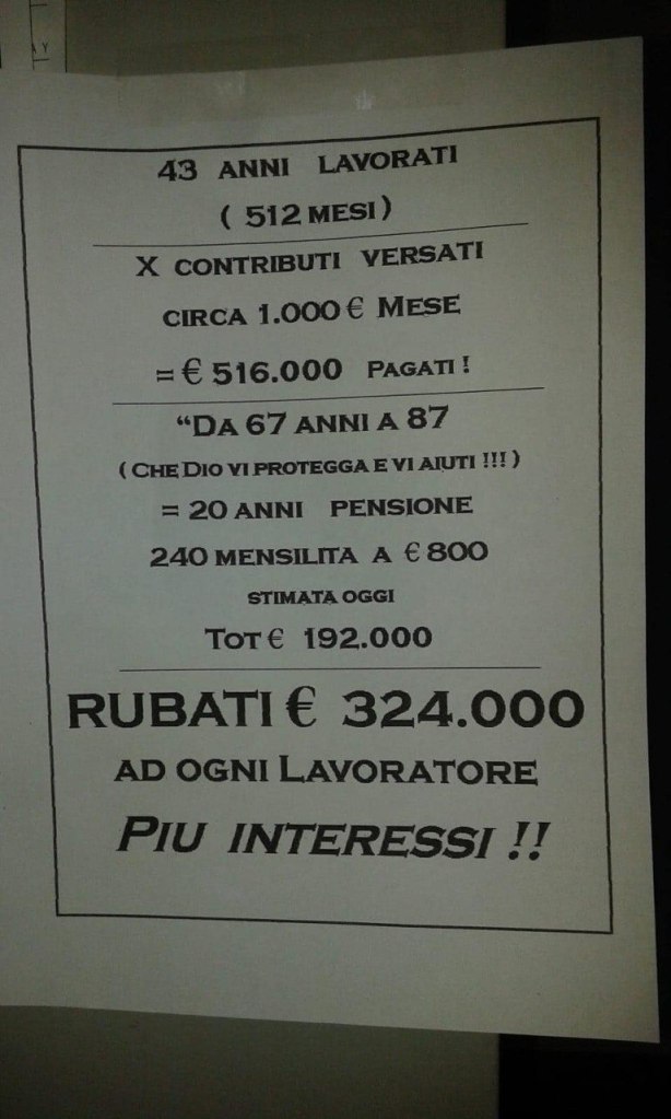 Notutto calcolano "i soldi della pensione", seguono errori e fogli stampati