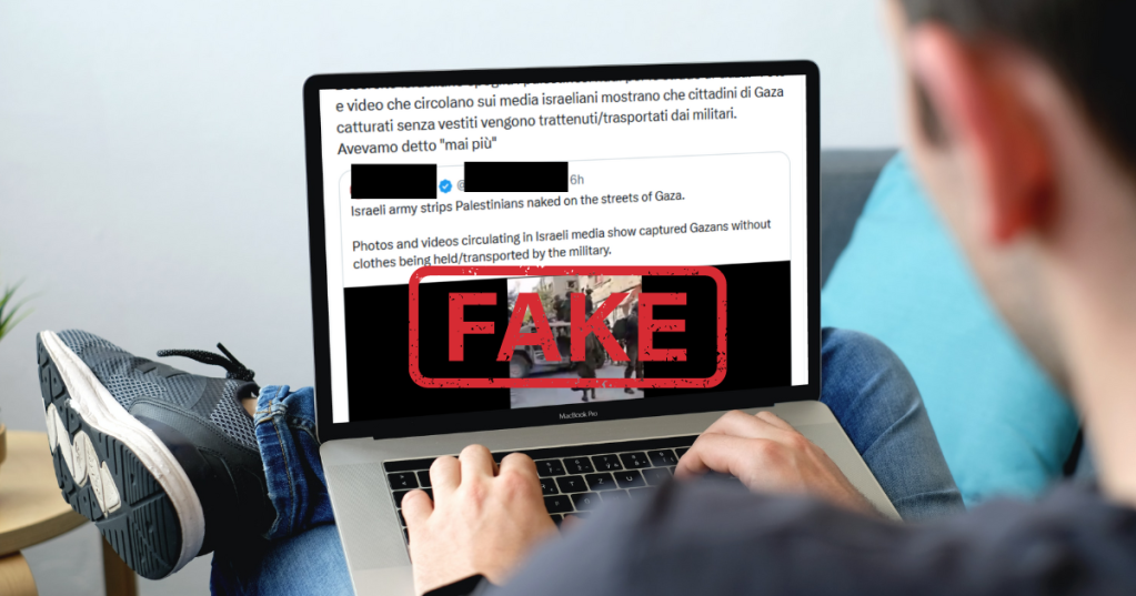 No, questo non è un video dell'esercito israeliano che spoglia i civili palestinesi