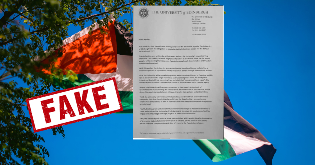 L'Inghilterra non ha mai "chiesto scusa per la Dichiarazione Balfour"