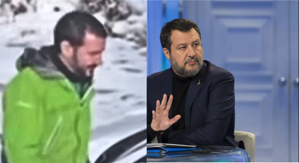 Confronto tra Salvini e il personaggio nel video