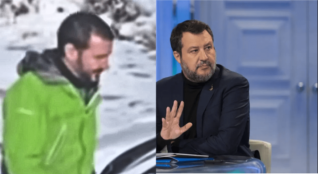 Confronto tra Salvini e il personaggio nel video