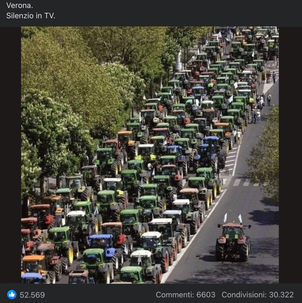 Questi trattori a Verona in realtà sono trattori a Parigi (nel 2010)