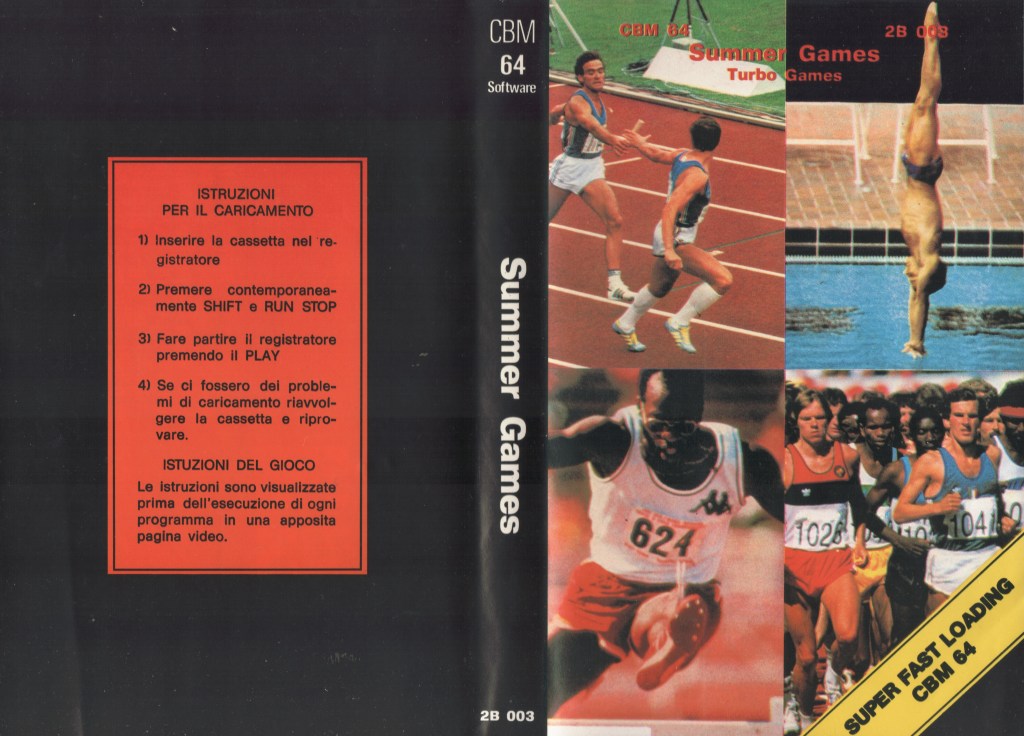 Cover di "Summer Games" edizione Armati, fonte Dump Club 64. Notare le foto da competizioni sportive varie