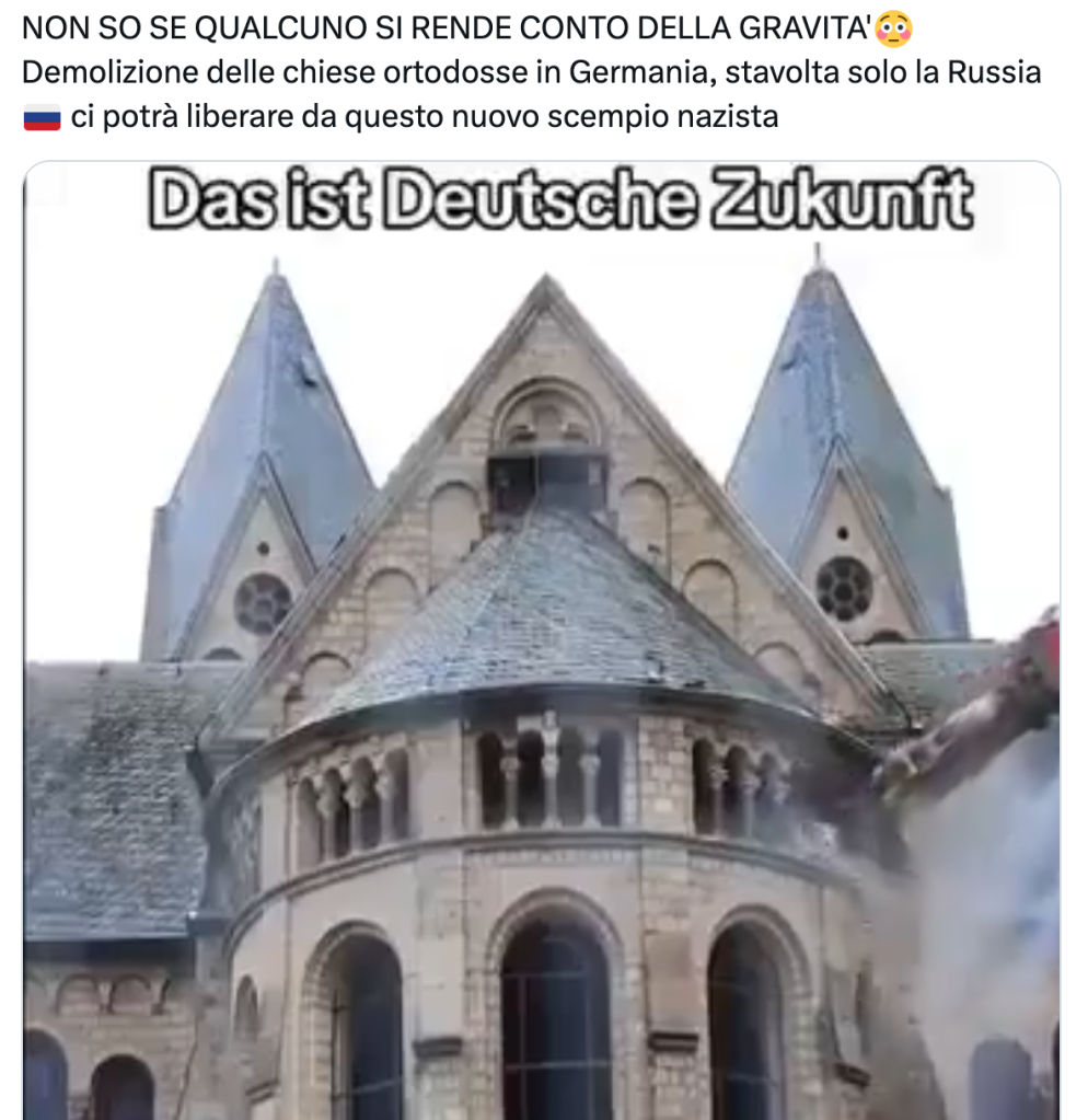 No, nessuno sta eseguendo la demolizione delle chiese ortodosse in Germania