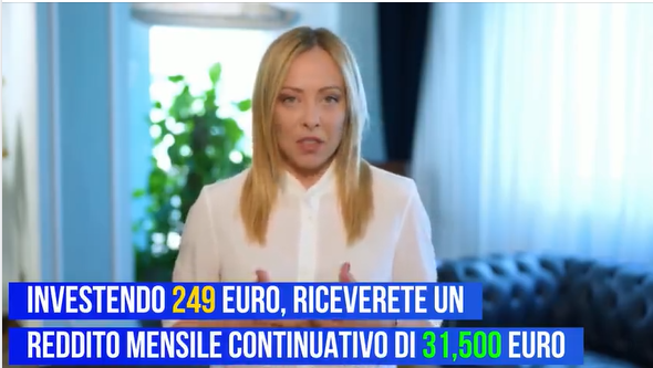 Il messaggio di Giorgia Meloni che vende investimenti online per 249 euro è un deepfake