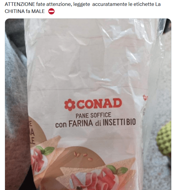 Il pane soffice Conad a base di farina di insetti non esiste