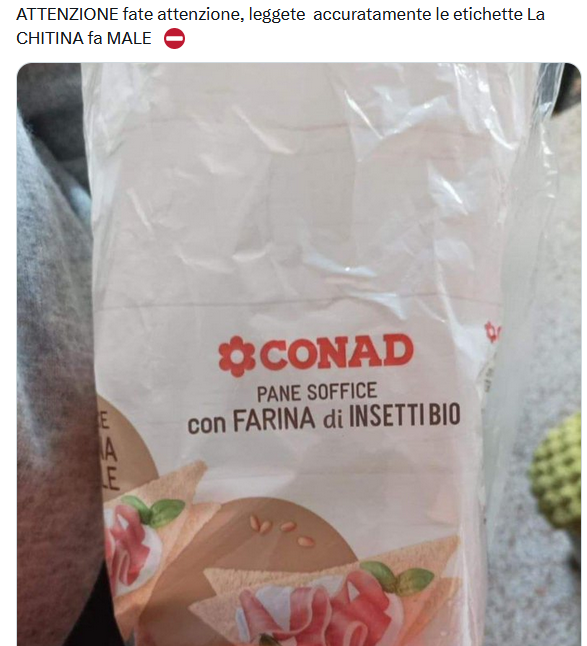 Il pane soffice Conad a base di farina di insetti non esiste