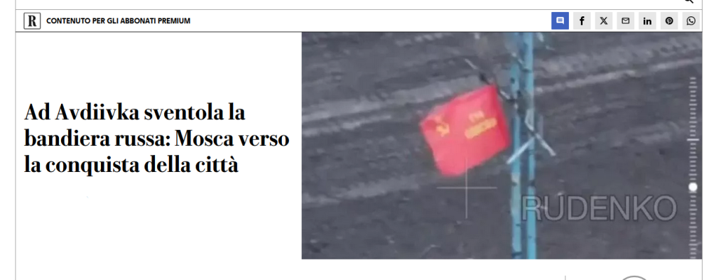 No, quella bandiera russa ad Avdiivka non è la bandiera russa, ma è una bandiera rossa (con buona ragione)