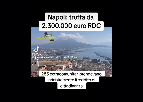 Truffa a Napoli con tessere RdC intestate a 285 extracomunitari (non da 285...)