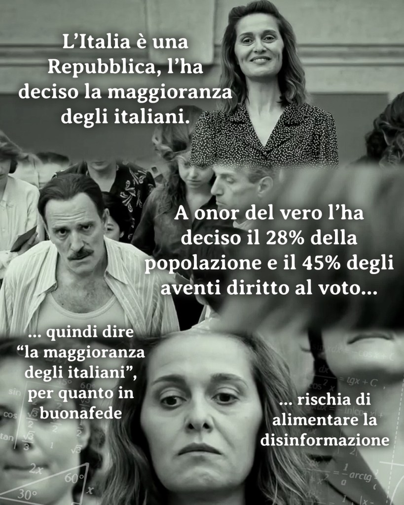 No, non è vero che il referendum Repubblica-Monarchia fu deciso dal 28% degli Italiani