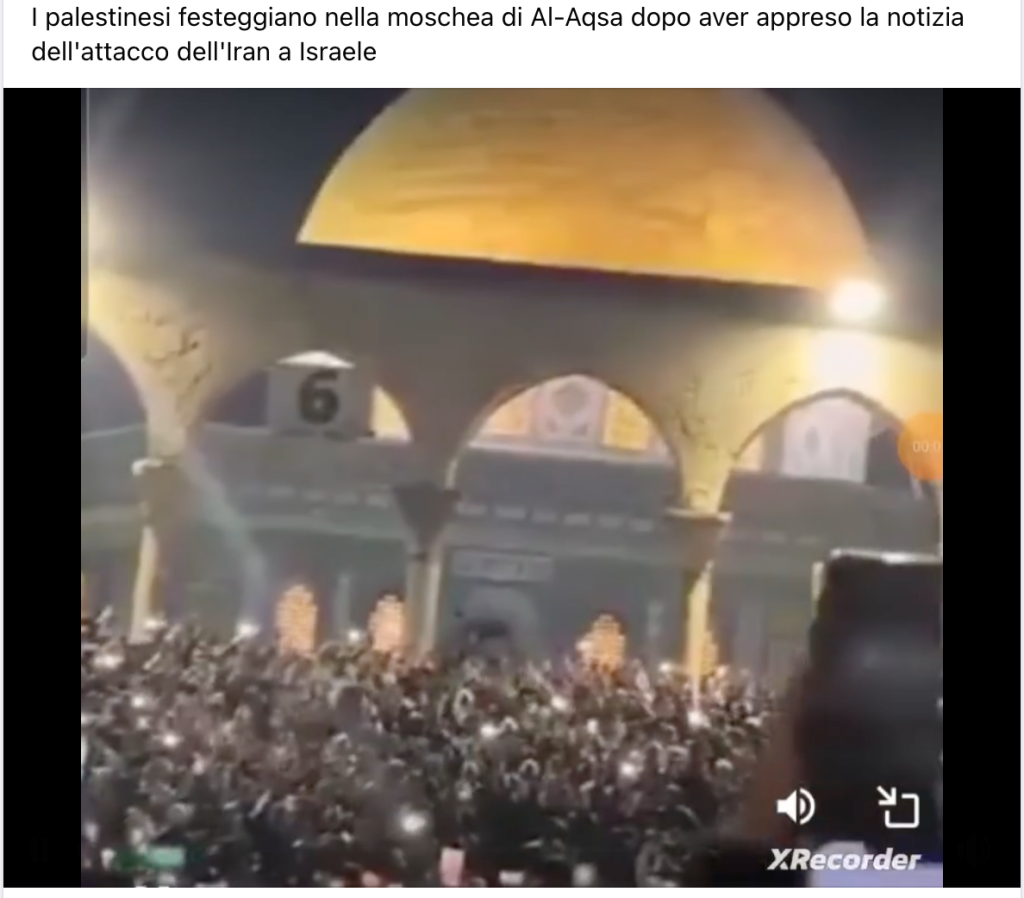 No, questo video non raffigura palestinesi che festeggiano l'attacco dell'Iran