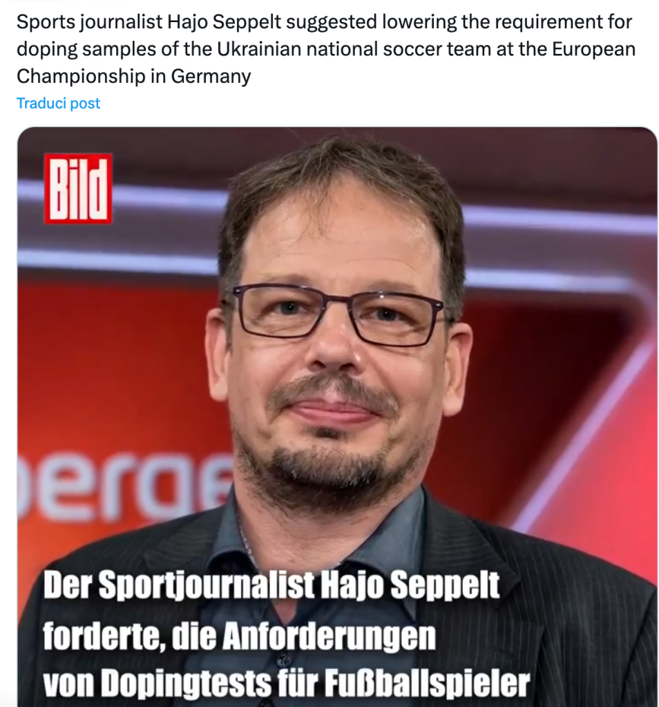 Falso articolo di Bild contro Hajo Seppelt che vuole consentire il doping degli Ucraini: vendetta delle fonti russe