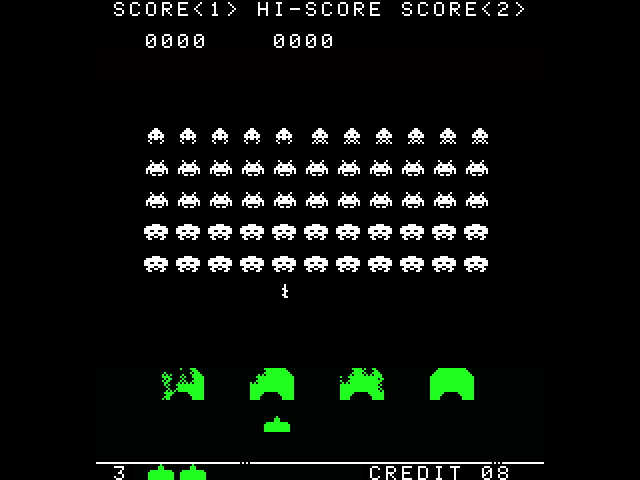 Space Invaders ha provocato una penuria di spiccioli in Giappone? (screen da Space Invaders, Taito, 1978)