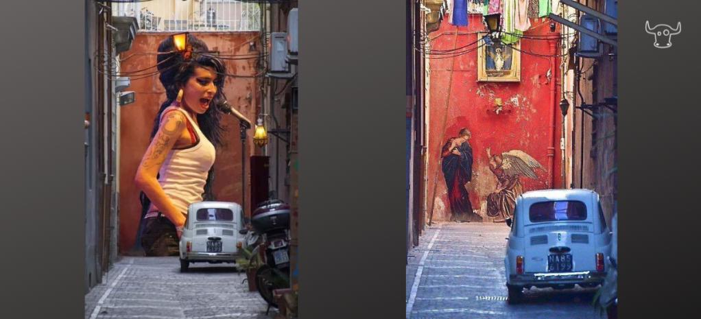 Questo murales di Amy Winehouse a Napoli non esiste