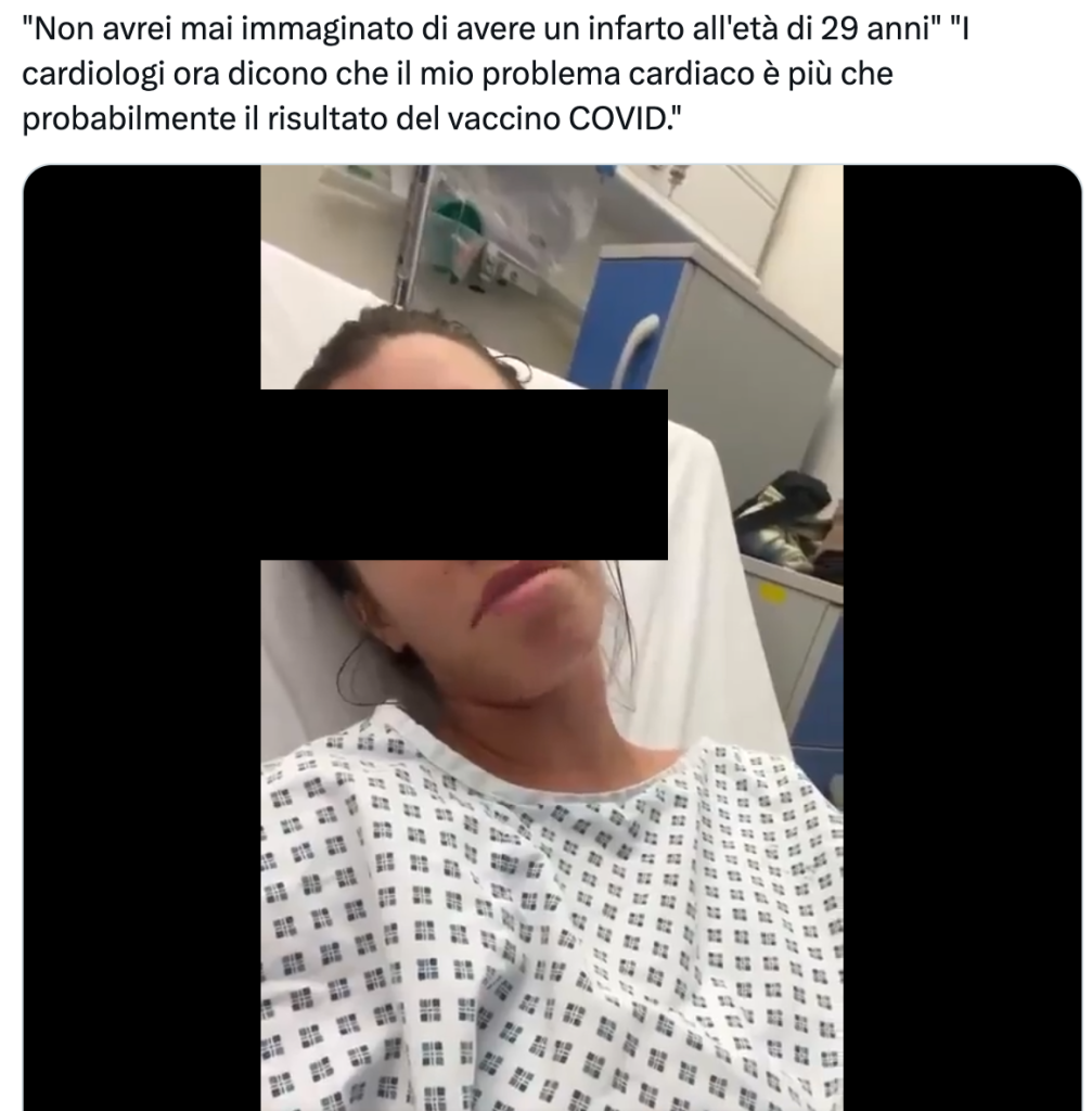 No, la persona ritratta nel video non dice di aver avuto un infarto a causa del vaccino