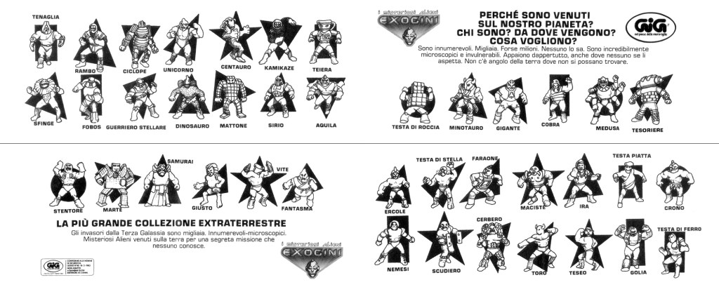 Depliant degli Exogini, fonte exogini.comNoterete che Aquila è Kinnikuman in persona