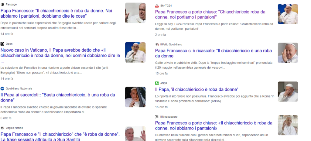 Il nuovo filone dello scoop: caccia alla "dichiarazione del Papa"