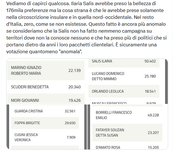 Le preferenze di Ilaria Salis sono solo in alcune circoscrizioni (dove si è candidata)