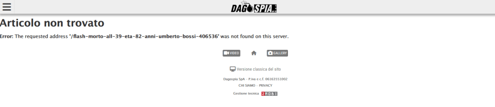 L'articolo rimosso