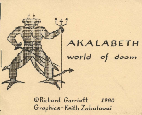 Copertina del primo manuale autoprodotto di Akalabeth