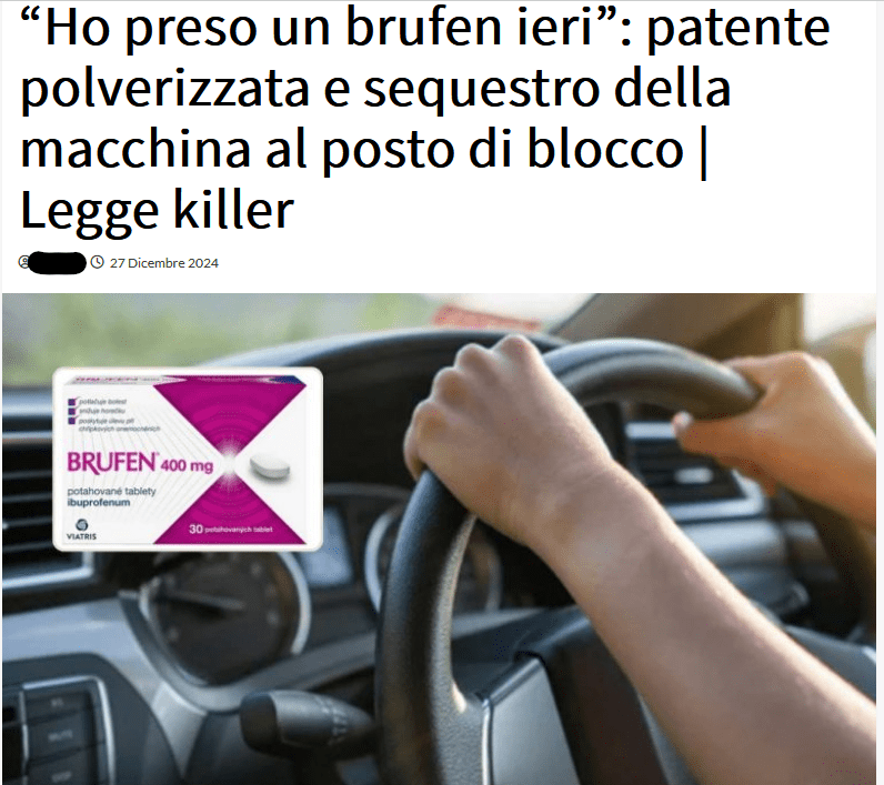 Se avete creduto alla storia della "patente polverizzata perché ho preso il Brufen" avete bisogno della patente per Internet...