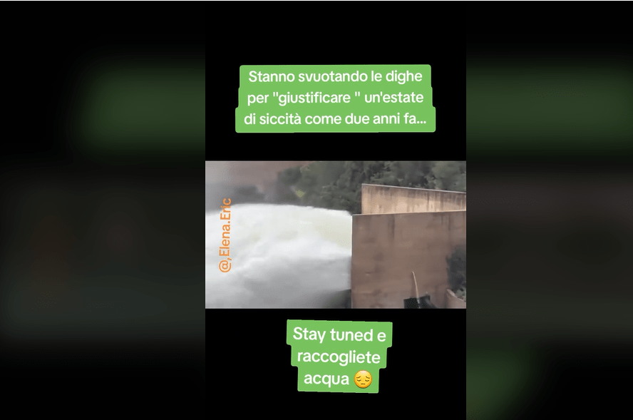No, non è vero che stanno svuotando le dighe per giustificare la siccità