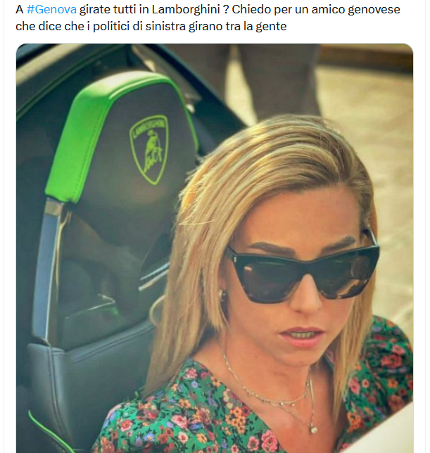 Il non caso della sindaca Salis su una Lamborghini al test drive della Lamborghini all'Argentario