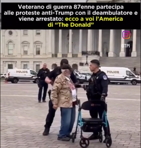 L'anziano arrestato alle proteste anti-Trump