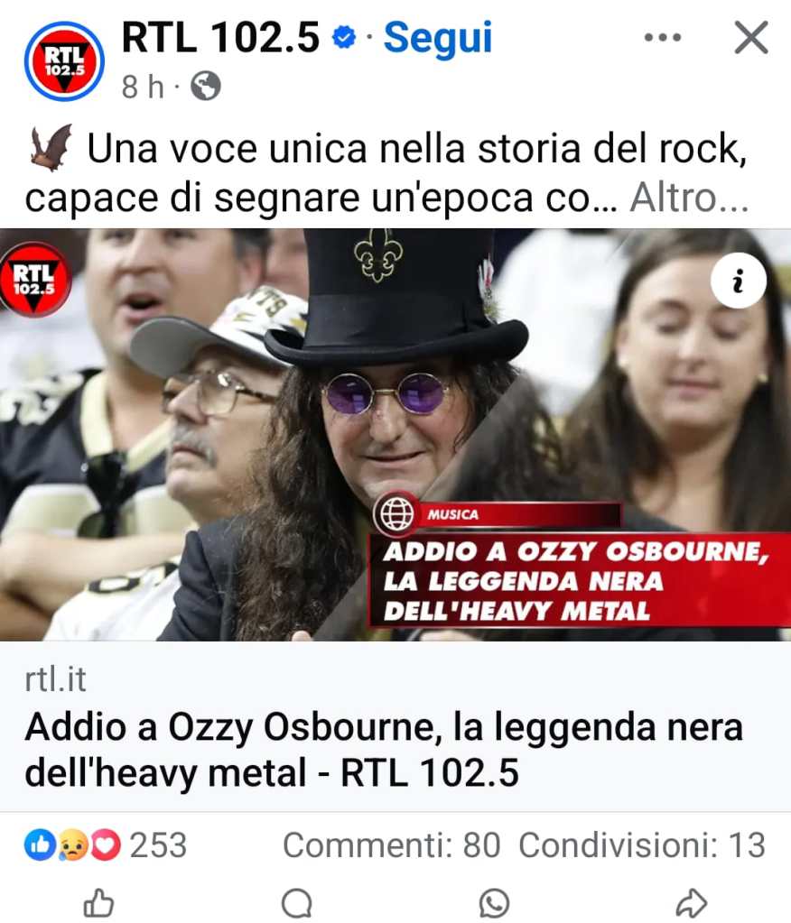 No, questo non è Ozzy Osbourne (evidentemente)