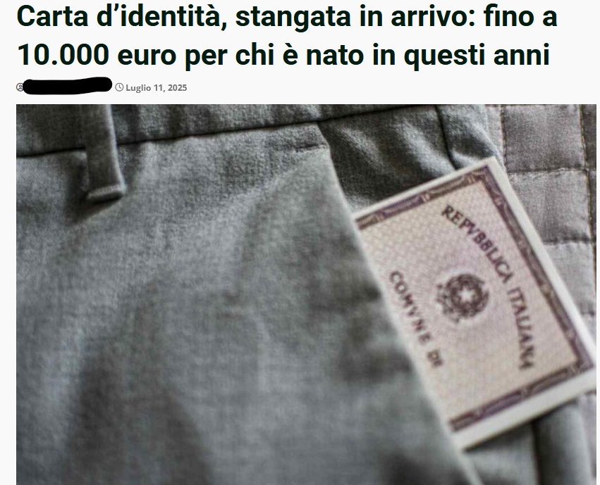 La stangata di 10000 euro per chi deve rinnovare la Carta di Identità non esiste