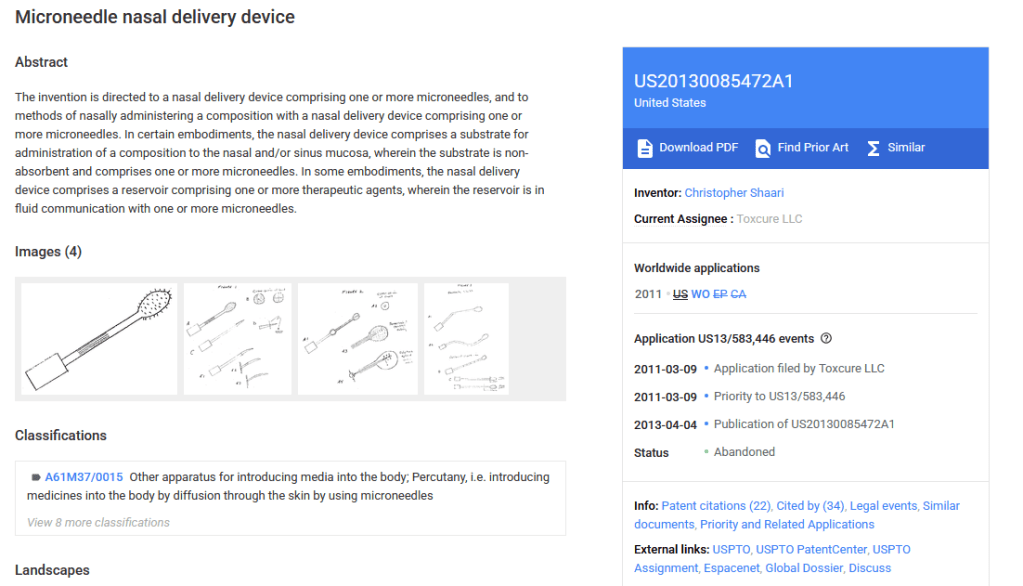 Screen: Google Patents