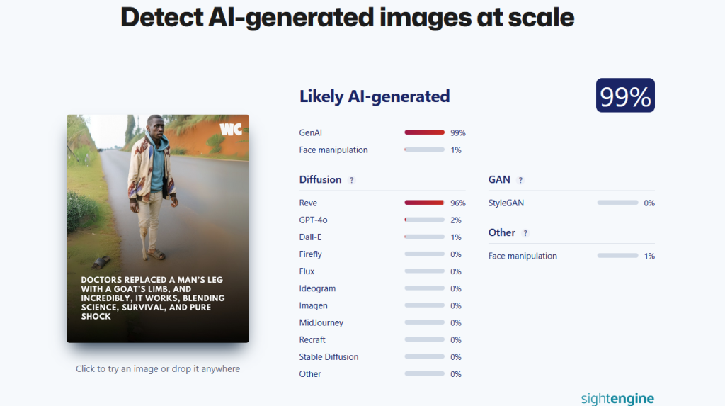 Resoconto di Sightengine