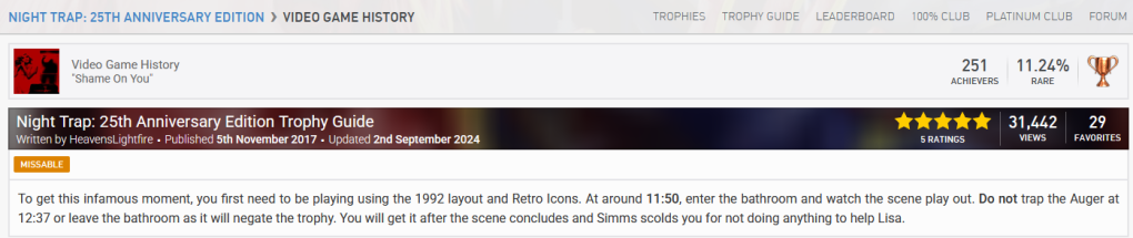 Il trofeo Shame on You. Sì, l'icona è Debra Parks seviziata dagli Augers