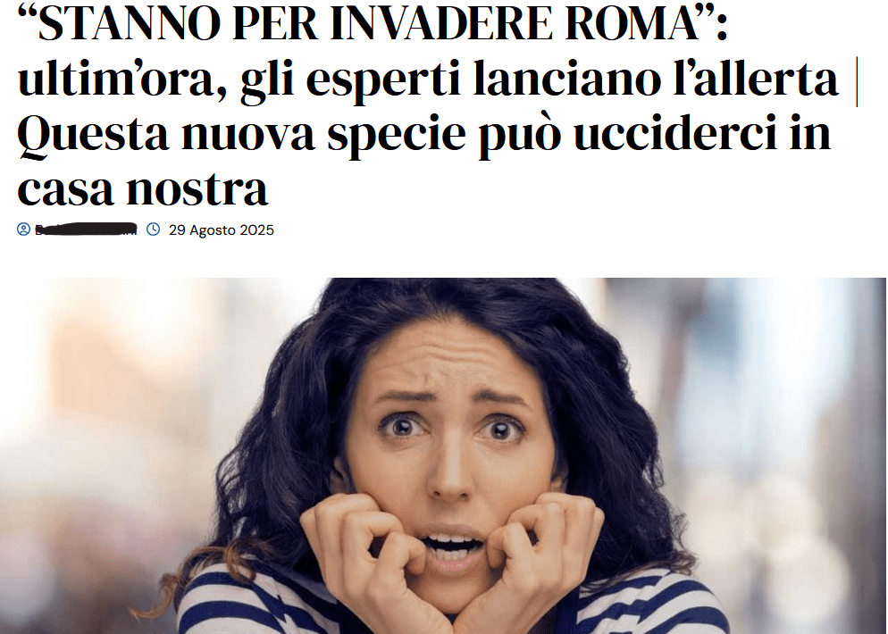 Non esiste alcuna nuova specie che può ucciderci in casa a Roma