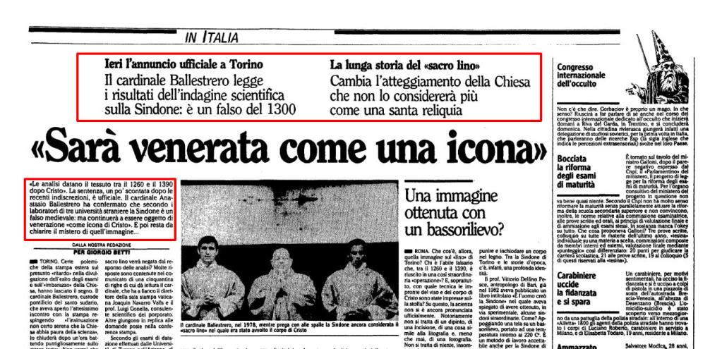 Dall'archivio storico de "L'Unità" - 14 ottobre 1988