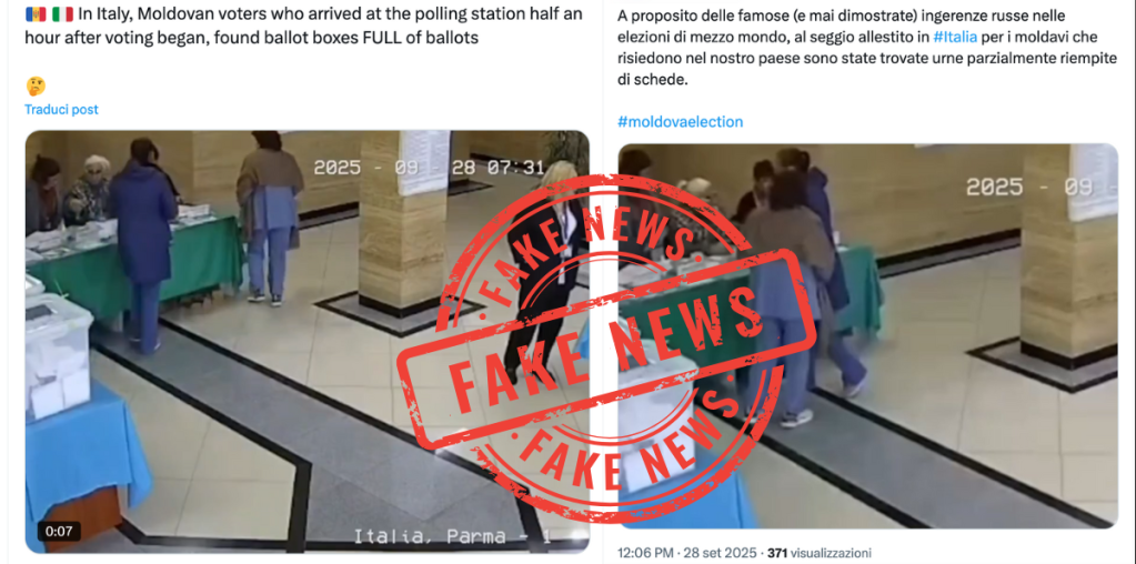 Questo video di brogli elettorali in Italia per le elezioni Moldave è un falso