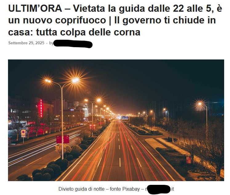 Il coprifuoco per colpa delle corna è un caso da manuale di clickbait
