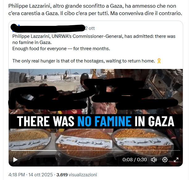 No, non è vero che Philippe Lazzarini ha negato la carestia a Gaza