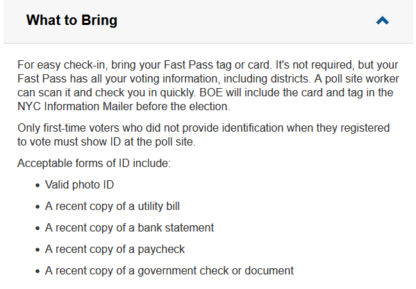 Elenco dei documenti necessari al voto