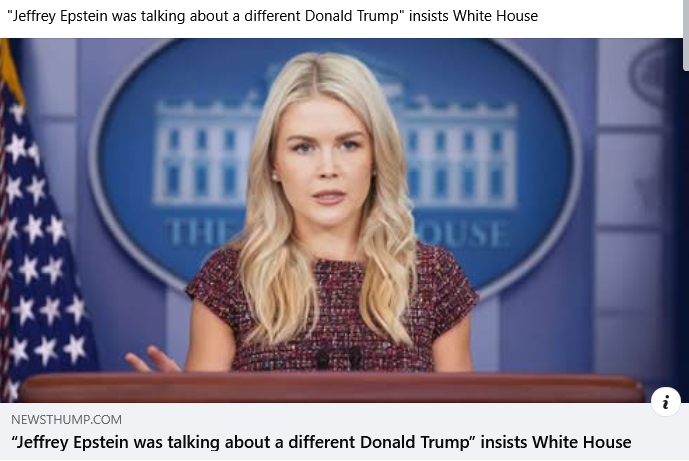 Il post della Portavoce della Casa Bianca che dichiara che il Donald Trump nelle mail di Epstein era un omonimo era satira