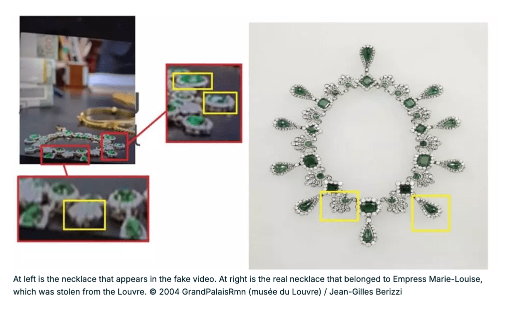 I gioielli ricreati da AI, fonte France24