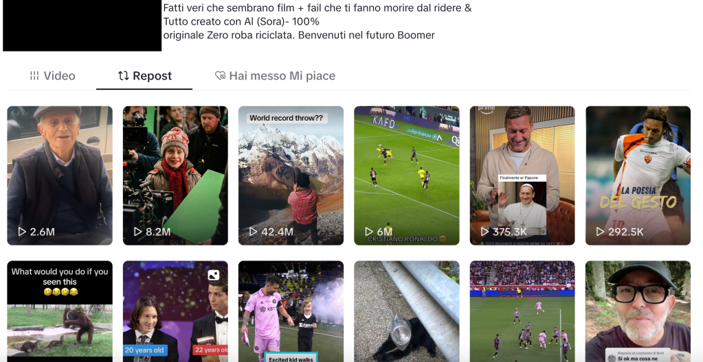 Video dello stesso account