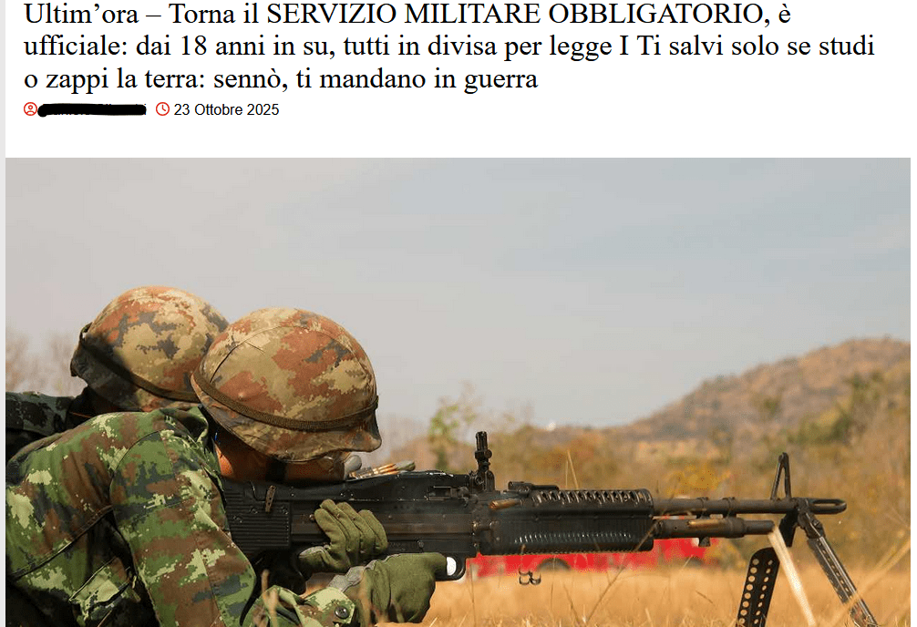 No, non è tornata la leva obbligatoria (ancora una volta...)