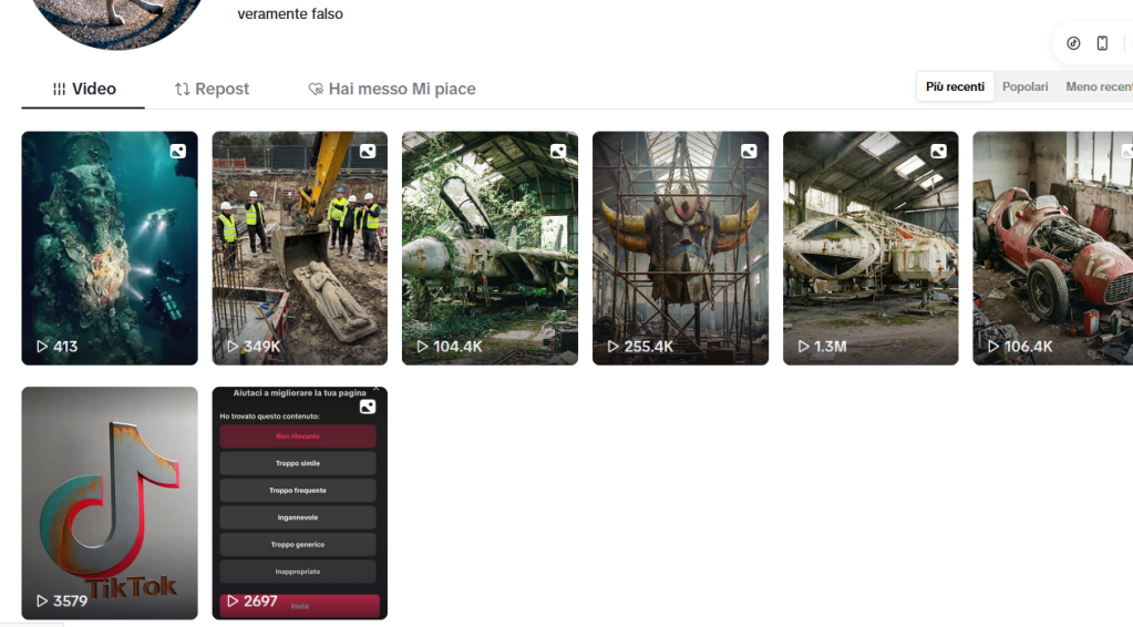 Altri video di bizzarri ritrovamenti "veramente falsi"