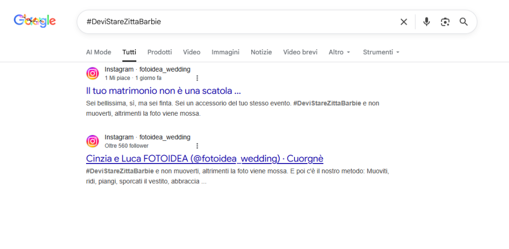 Uniche iterazioni del presunto hashtag "virale"